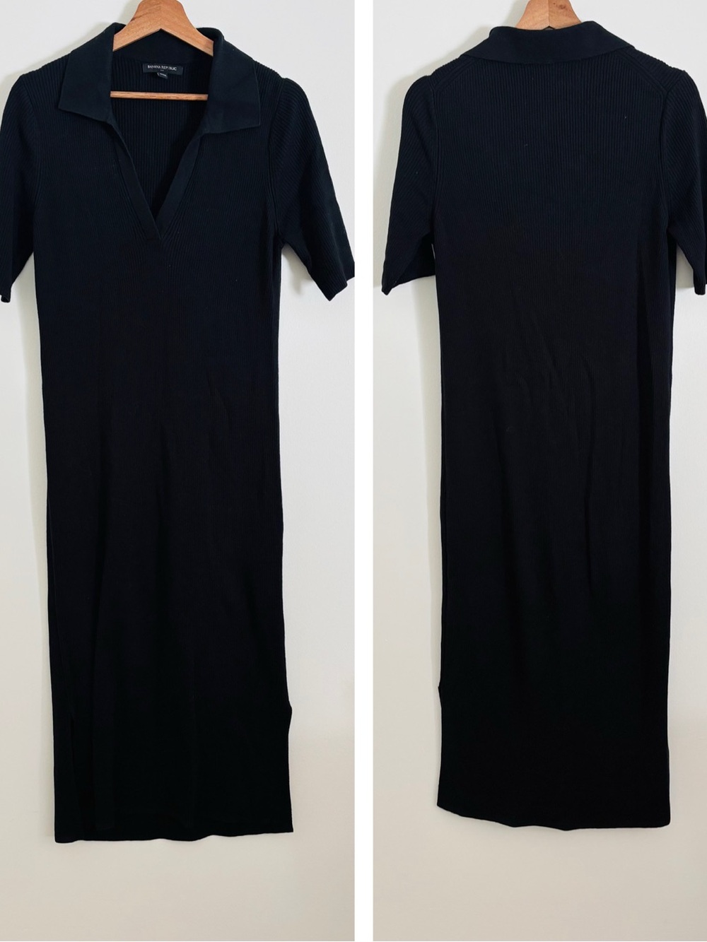 Banana Republic Short-Sleeve Sweater Dress in Black